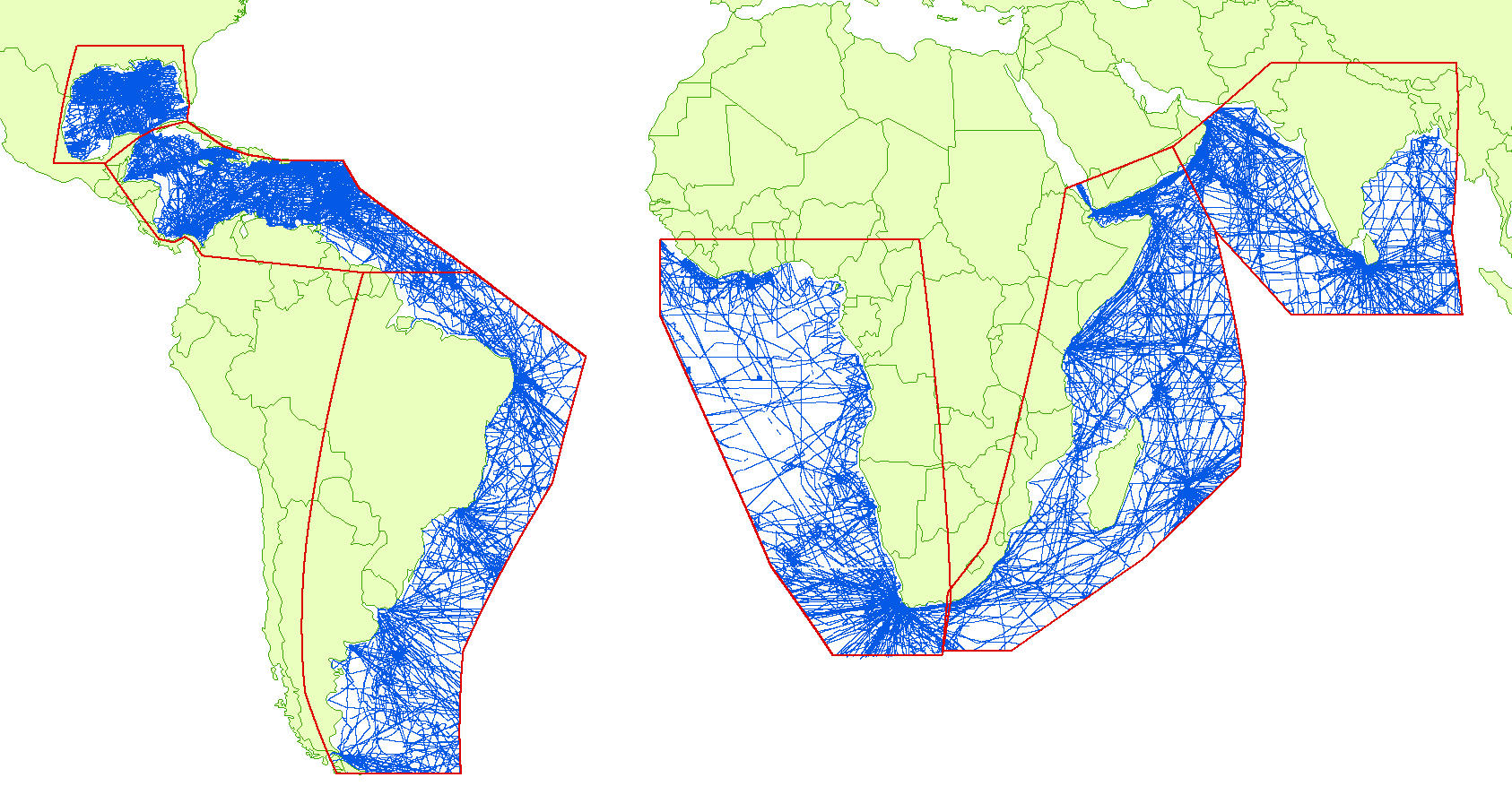 GEODAS map of non-exclusive projects