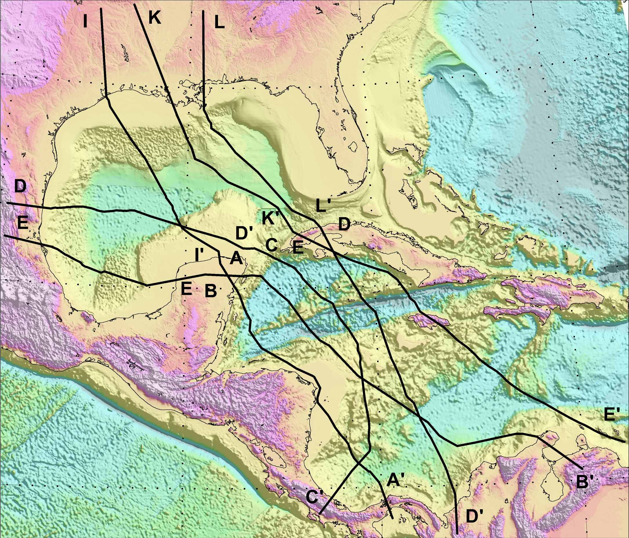 map of GoM and W Caribbean composite models